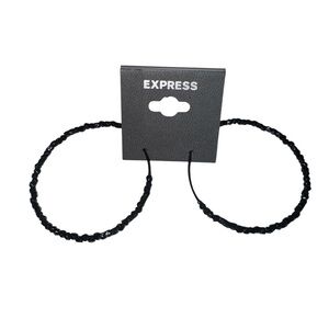 Express Black Hoop Earrings